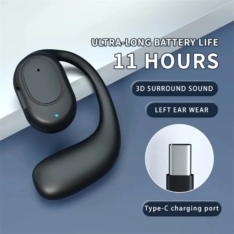 Wireless One Ear Hook Headphon - Bluetooth Headset On Ear ulasan dan harga