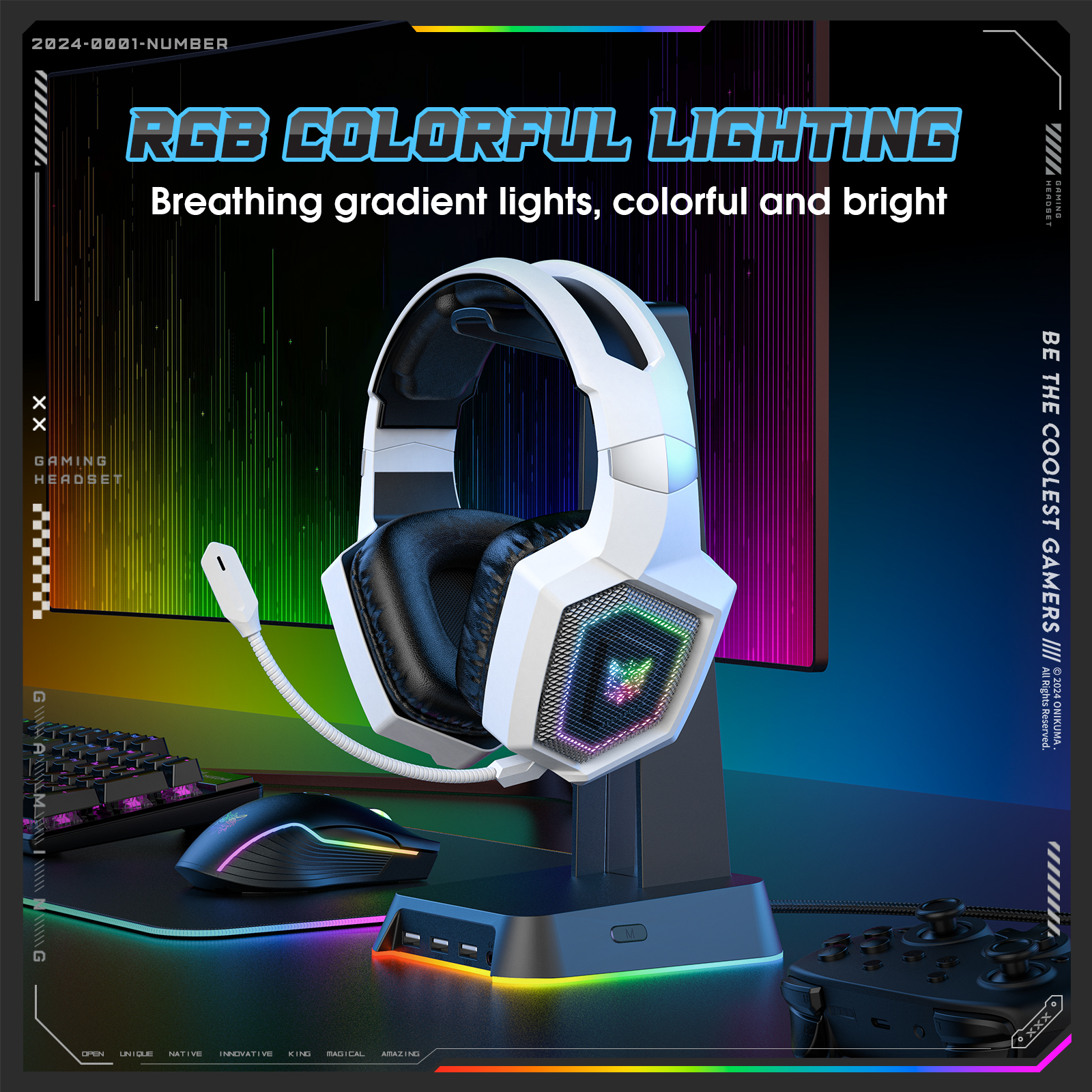 ONIKUMA 2.4GHz Wireless Gaming - Gaming Headset Rgb ulasan dan harga
