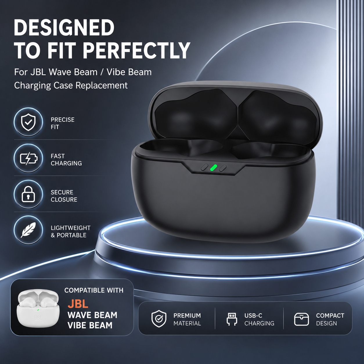 For JBL Wave Beam Vibe Beam 60 - Earbuds Charging Case ulasan dan harga